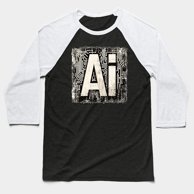 Artificial Intelligence Baseball T-Shirt by Vehicles-Art